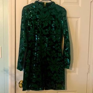 Green sequin cocktail dress